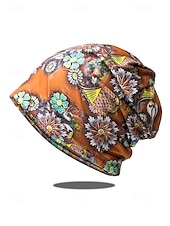 baratos Chapéus Femininos-gorro feminino com estampa floral – leve, macio e respirável para uso casual e atividades ao ar livre
