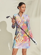 billiga Kvinnors golfkläder-Dam golfklänning Rosa Långärmad Golfkläder för damer Kläder Outfits Bär kläder