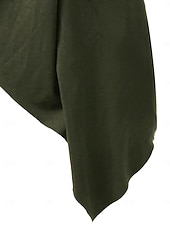 cheap Basic T shirts-men's retro knight solid heap collar long sleeve t-shirt casual loose asymmetrical punk pullover blouse tops army green