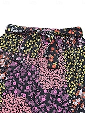 baratos perna larga e cintura alta-Mulheres Perna larga chinês Moda Roupa de rua Comprimento total Cintura Alta Leopardo Bolsos Cintura elástica Estampado Confortável Macio Micro-Elástica Ao ar livre Rua Preto Verão Primavera Normal