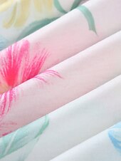 お買い得  花柄のドレスを印刷する-女性用 標準 EU / USサイズ ミディドレス 長袖ボヘミアンドレス サンドレス エレガントなドレス エレガント ボヘミア トロピカル風 レーススリーブ パーティー 日常 デート ルーズフィット フラワー マーブルプリント 半袖 Ｖネック ライトピンク ホワイト ブルー ライトパープル 夏 春 秋