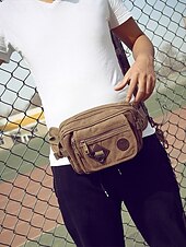 levne Pánské tašky-pánská odolná plátěná crossbody kabelka s více kapsami – ležérní outdoorová taška přes rameno pro cestování, turistiku a každodenní použití černá armádní zelená hnědá