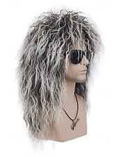 halpa Historialliset peruukit-aikuiset miehet naiset pitkä kihara peruukki 70-luku 80-luku rokkari mullet halloween-asu cosplay-peruukki carvinalille