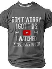 billiga Roliga T-shirts för män-Herr Rolig Slang T-shirt Kortärmad T-shirt 3D-tryck Rund hals Skjorta Mode Dagligen Gata Dagligen Svart Blå Mörkgrå Sommar Vår Kläder S M L XL XXL XXXL