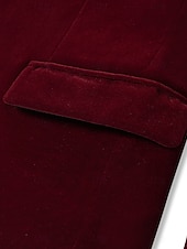 preiswerte Blazer-Herren Blazer-Jacke Smoking Vintage Party Samt Patchwork Einfarbig Blazer Burgunderrot Grün Weite Passform