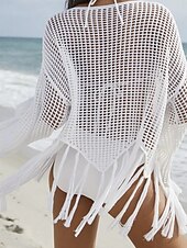 billige Kaftans-Dame Badetøy Dekke Opp Badedrakt Badedrakt Utskjæring Ferie Strand Klær عادي Langermet Badedrakter