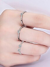 preiswerte Damenringe-Stapelbares Herzring-Set aus Silber für Damen – elegantes, kristallverziertes Design für Verlobung, Jahrestag oder den Alltag