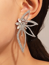 billiga Bröllop ACC-crystal butterfly statement örhängen med strassdetaljer, eleganta dingla örhängen för kvinnor, perfekta för bröllop, fester och formella evenemang