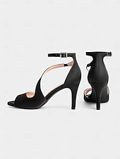 billige Prom-elegante naken sateng-peep-toe bryllupshæler for kvinner - komfortabel stilett med ankelstropp, perfekt for bruder og kveldsbegivenheter