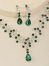 billige Hårtilbehør for kvinner-glitrende diamant tiara krone og halskjede sett – gullbelagte brudesmykker med øredobber, perfekt for bryllup, konkurranser og spesielle anledninger