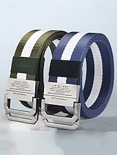 billiga Herrbälten-justerbart nyloncanvasbälte med randig design och metallspänne, slitstarkt vardagsbälte för män och kvinnor, perfekt för utomhusaktiviteter, sport och vardagskläder
