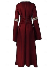  Retro Antiguo Medieval Renacimiento Hasta el Tobillo Vestidos irlandesa Vikingo forastero Tallas Grandes élfico Disfraz Mujer Disfraz de carnaval Celta Víspera de Todos los Santos Carnaval LARP Feria