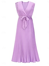 cheap Chiffon Dresses-Women's Maxi Dress Cocktail Dress Wedding Guest Dress Chiffon Dress Stylish Basic Casual Daily Vacation Regular Fit Plain Sleeveless V Neck White Purple Summer