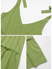 ieftine proiectează rochii din bumbac și in-Pentru femei Rochie Maxi Rochii inspirate din in Rochie casual Rochie din Bumbac Rochie Slip De Bază Casual Vacanță Zilnic Fit regulat Simplu Fără manșon Cu Bretele În V Trifoi Vară