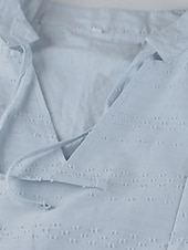 abordables concevoir des robes en coton et lin-Femmes Robe Midi Robes en coton et lin Robe Décontractée Basique Occasionnel Vacances Quotidien Coupe régulière Uni Manche 3/4 Col en V Noir Blanche Vert Claire Bleu clair Été