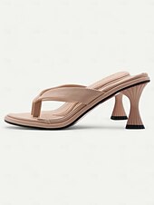 baratos Sandálias de Férias-sandálias femininas nude com saltos esculpidos da moda – sapatos confortáveis para ocasiões casuais e chiques
