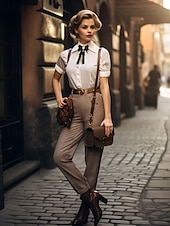 baratos Lenços Femininos-gravata borboleta elegante bordô com pingente de joia – acessório feminino estilo vitoriano para eventos formais, casamentos e cosplay