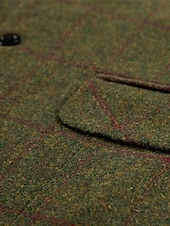 tanie Męska kamizelka-Męskie Kamizelka Zamszowa kamizelka Urlop Codzienny Randka Moda Codzienny Wiosna i jesień Guziki Kieszeń Poliester Wygodny Kratka Pojedynczy biust na jeden guzik Klapa Regularny Ciemnobrązowy Czarny
