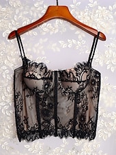 cheap Corsets-Women's Corset Shapewear Waist Cincher Waist Cincher Shapewear Lace BacklessNightwearPOLY Date Club Festival Solid Colored Sexy Corset Sexy Black Beige Summer