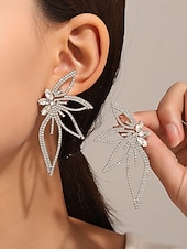 billiga Bröllop ACC-crystal butterfly statement örhängen med strassdetaljer, eleganta dingla örhängen för kvinnor, perfekta för bröllop, fester och formella evenemang