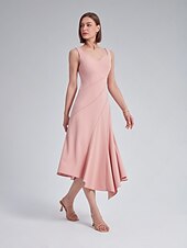 cheap Chiffon Dress-Asymmetric Sweetheart Neckline Dress