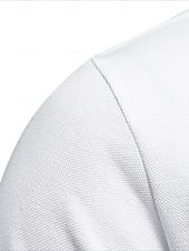 abordables Polo Élite para Hombres-Hombre polo de punto polo de negocios Formal Trabajo Cuello Vuelto Manga Corta Geométrico Botones Verano Negro Blanco Azul Piscina Gris polo de punto