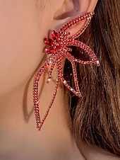 billiga Bröllop ACC-crystal butterfly statement örhängen med strassdetaljer, eleganta dingla örhängen för kvinnor, perfekta för bröllop, fester och formella evenemang