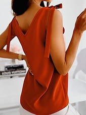 billige Tanks og camisole til kvinner-Dame Cami Top Ensfarget Stilren Casual Ermeløs Stroppe Vanlige Topper Daglig Svart Hvit Rød Sommer