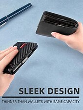 お買い得  ウォレット-男性用 RFID ブロック ウォレット - プレミアム牛革、スリムなデザイン、複数のカード スロット、現金用コンパートメント付き、旅行や日常使用に最適、カラー ブラック オレンジ