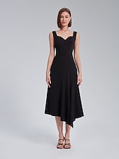 cheap Chiffon Dress-Asymmetric Sweetheart Neckline Dress