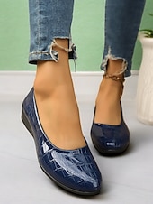 ieftine Pantofi Joși de Damă-pantofi dama din piele lacuita cu model crocodil – pantofi eleganti si confortabili pentru tinuta de birou si ocazii formale