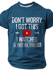 billiga Roliga T-shirts för män-Herr Rolig Slang T-shirt Kortärmad T-shirt 3D-tryck Rund hals Skjorta Mode Dagligen Gata Dagligen Svart Blå Mörkgrå Sommar Vår Kläder S M L XL XXL XXXL