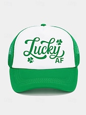 billige Herrehatter-st. patrick&#039;s day lastebilhatter - kløver og morsomme slagorddesign for menn og kvinner, grønne og hvite justerbare capser for feriefester, parader og festlige feiringer