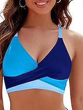 olcso Bikiniszettek-Női Fürdőruha Bikini 2 darab Merész Fürdőruha Nyitott hátú Magas derék Vékony Szabadság Strandruházat Színes V-alakú Ujjatlan Fürdőruhák