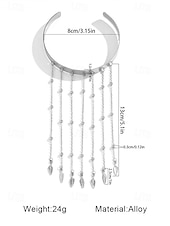 billiga Damarmband-dammanschettarmband i guldkedja – eleganta justerbara överarmssmycken med strass tofsar och dingelkedjor för fester och speciella tillfällen