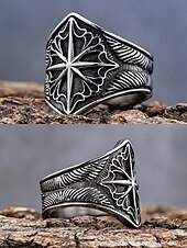 billige Menns smykker-kompassringer i vikingstil for menn – retro smykker i rustfritt stål for cosplay, daglig bruk og gaver
