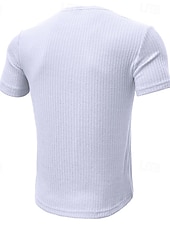  Per uomo Maglia Henley Canotta Muscolare Maglietta a Maglia a Coste Maglietta Maniche Corte Semplice Moda Designer Essenziale Henley Vacanza Streetwear Uscire Estate Verde scuro Maglietta Henley