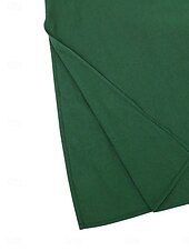 ieftine Rochii-Pentru femei Rochie Maxi Rochii de in bumbac Rochie casual Rochie leagăn Rochie maxi din bumbac De Bază Casual Vacanță Zilnic Fit regulat Simplu Manșon scurt În V Negru Trifoi Vară