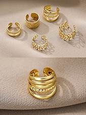 cheap Women&#039;s Earring-Gold Ear Cuff Set – Non-Piercing Alloy Ear Wraps with Unique Design, Minimalist Style for Women, Perfect for Parties, Everyday Wear and Gifts
