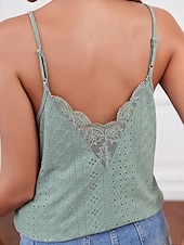 voordelige Damestanktops &amp; hemdjes-Dames Camisole Tanktop Effen Kleur Stijlvol Casual Mouwloos Band Regular Tops Dagelijks Knoopgaatje Wit Roze Groen Zomer