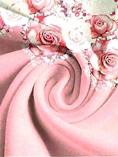 billiga Set med klänningar-Kvinnors Midi Klänning Casual Klänning Chiffon Klänning Swing Klänning Elegant Blommig Midi Klänning Halv Ärmar V-ringad Tryck Regular Fit Dejtdatum Rosa Vår