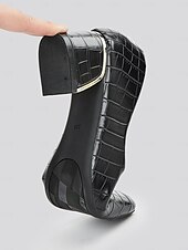 billiga Block Heels-Dam Klackar Kontor Arbete Bastant klack Fyrkantig tå Affär Minimalism Mikrobiellt läder Lack Loafers Svart