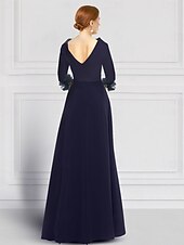cheap Mom&#039;s Jumpsuits-Jumpsuit / Pantsuit Mother of the Bride  Elegant Party Scoop Neck Off Shoulder Ankle Length Stretch Fabric 3/4 Length Sleeve with Feather Sash / Ribbon 2025