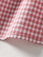abordables vestidos estampados de algodón y lino-Mujer Vestido maxi Vestidos de lino y algodón Vestido informal Vestido de Tanque Vestido largo de algodón Básico Casual Vacaciones Diario Ajuste regular Plaid Sin Mangas Escote en Pico Rojo Verano
