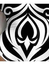 cheap One-piece swimsuits-Women&#039;s Swimsuits One Piece Monokini Swimsuit Backless Tummy Control High Waist Slim Vacation Beach Wear Geometic U Neck Sleeveless Bathing Suits