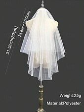 cheap Women&#039;s Hair Accessories-Elegant Two-Layer Bridal Veil with Soft Tulle – Classic Wedding Accessory for Brides, Ideal for Traditional and Formal Weddings