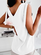 billige Tanks og camisole til kvinner-Dame Cami Top Ensfarget Stilren Casual Ermeløs Stroppe Vanlige Topper Daglig Svart Hvit Rød Sommer