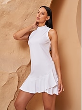 voordelige Golfkleding voor dames-Dames golf jurk Meerblauw Bos Groen Donker roze Mouwloos Jurken Dames golfkleding kleding outfits draag kleding