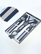 billiga Herrslipsar &amp;amp; flugor-elastiska justerbara hängslen för män – mångsidig design med y-rygg med läderöglor och clip-on alternativ, lämplig för högtidlig klädsel, bröllop eller affärskläder