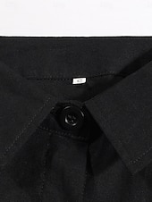 economico disegnare abiti in cotone e lino-Per donna Mini Abito Abiti in cotone e lino Abito Camicia Vestito Casual Essenziale Casual Vacanza Quotidiano Vestibilità regolare Semplice Manica 3/4 Colletto a Camicia Nero Cachi Estate